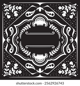 Bandana Design Pattern Black and White