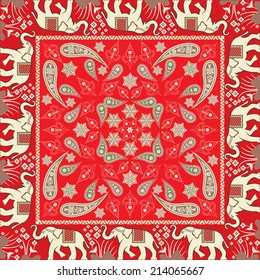 Bandana With Elephant Motif