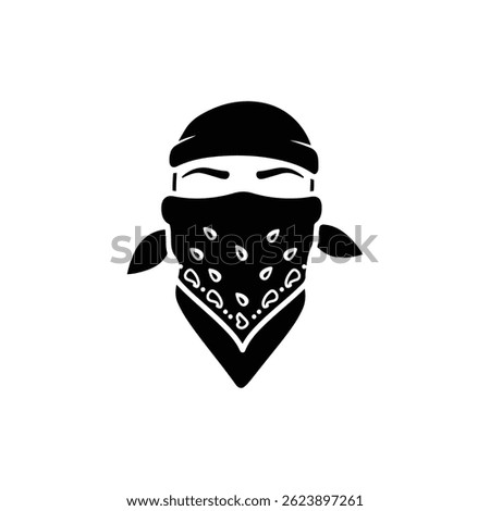 Bandana Face Icon with Dark Edges and Paint Fade Effect