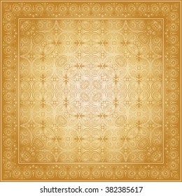 Bandana with gold pattern. Stylish design.