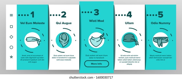 Bandana Hats Onboarding Mobile App Page Screen Vector