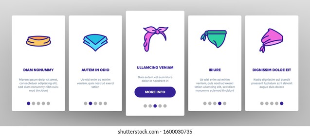 Bandana Hats Onboarding Mobile App Page Screen Vector