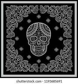 bandana, Holy Death, Day of the Dead, mexican sugar skull