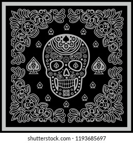 bandana, Holy Death, Day of the Dead, mexican sugar skull