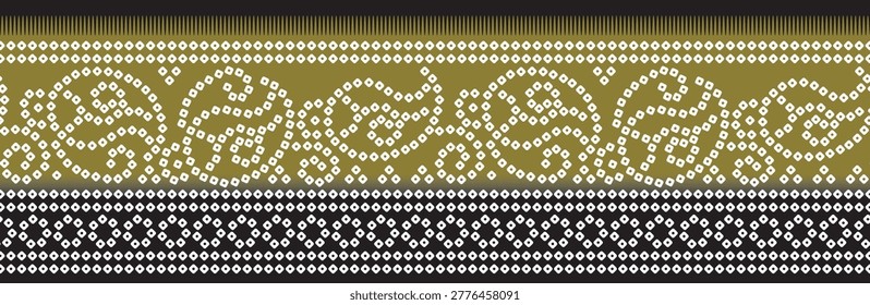 bandana horizontal border pattern on green back ground