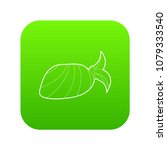 Bandana icon green vector isolated on white background
