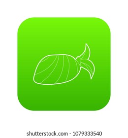 Bandana icon green vector isolated on white background