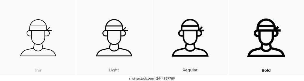 bandana icon. Thin, Light Regular And Bold style design isolated on white background