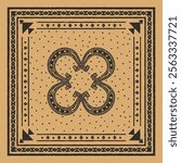 bandana illustration horseshoe graphic native design tribal vintage Indian western ornament