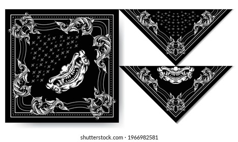 bandana japan hanya mask vintage design