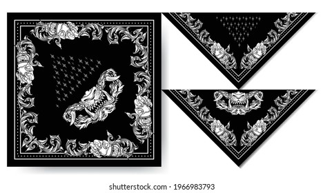 bandana japanese tiger  vintage design