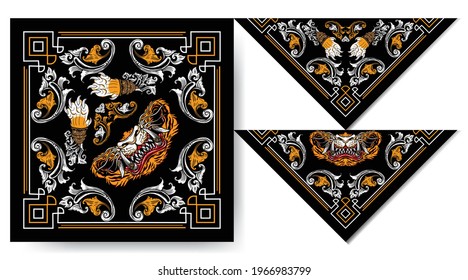 bandana japanese tiger  vintage design