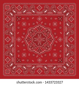 Bandana paisley fabric kerchief vector wallpaper