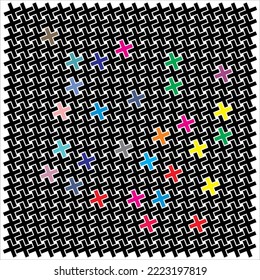 cevador de línea coloreada con patrón de bandana, adecuado para ser utilizado como referencia de diseño de bandana