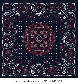 
bandana pattern on navy background 
