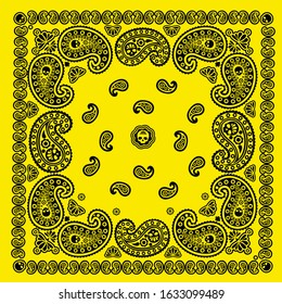 Bandana Pattern Skull Paisley Stock Vector (Royalty Free) 1633099489 ...