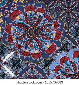 Bandana print. Ethnic pattern. Carpet  tablecloth  wrapping design