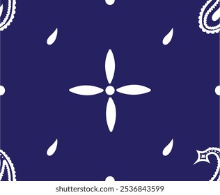 bandana print pattern illustration artwork for fabric, denim, fashion product, wallpaper