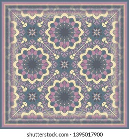  Bandana Print, silk neck scarf or kerchief square pattern design style for print on fabric, vector pattern.