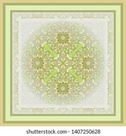 Bandana Print, silk neck scarf or kerchief square pattern design style