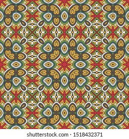  Bandana Print, silk neck scarf or kerchief square pattern design style for print on fabric, vector seamless pattern,  doodle collection