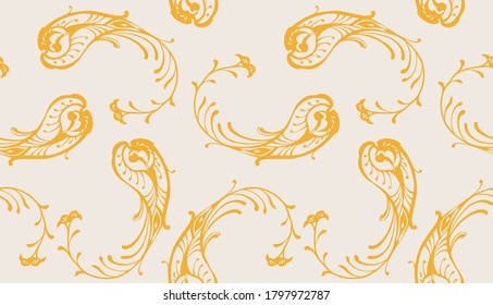 Bandana Print. Vector seamless pattern with paisley ornament. Silk neck scarf or kerchief. Floral vintage background. Asian textile. Tribal texture. Bohemian style. Indian motif. 