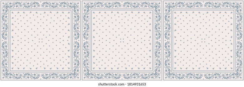 Impresión de Bandana. Patrón vectorial sin fisuras con adorno paisley. Escarcha o pañuelo en el cuello de seda. Fondo floral vintage. Textil asiático. Textura tribal. Estilo bohemio. Motif indio. 