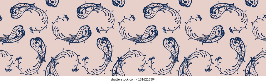 Impresión de Bandana. Patrón vectorial sin fisuras con adorno paisley. Escarcha o pañuelo en el cuello de seda. Fondo floral vintage. Textil asiático. Textura tribal. Estilo bohemio. Motif indio. 
