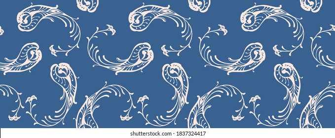 Bandana Print. Vector seamless pattern with paisley ornament. Silk neck scarf or kerchief. Floral vintage background. Asian textile. Tribal texture. Bohemian style. Indian motif. 