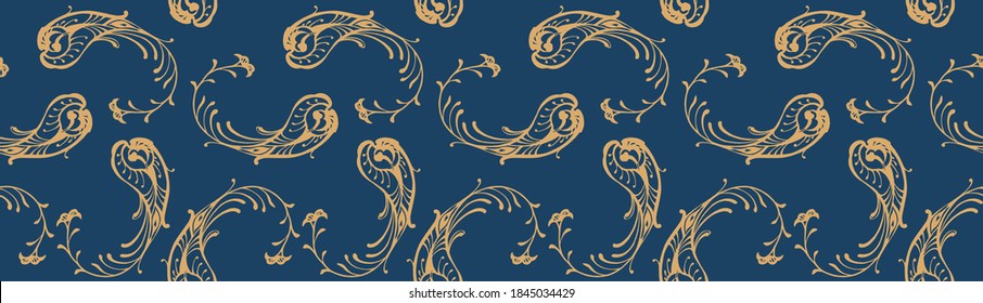 Bandana Print. Vector seamless pattern with paisley ornament. Silk neck scarf or kerchief. Floral vintage background. Asian textile. Tribal texture. Bohemian style. Indian motif. 