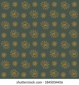 Bandana Print. Vector seamless pattern with paisley ornament. Silk neck scarf or kerchief. Floral vintage background. Asian textile. Tribal texture. Bohemian style. Indian motif. 