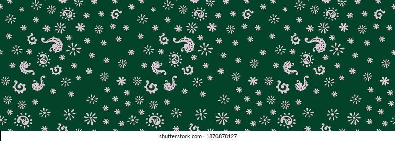 Impresión de Bandana. Patrón vectorial sin fisuras con adorno paisley. Escarcha o pañuelo en el cuello de seda. Fondo floral vintage. Textil asiático. Textura tribal. Estilo bohemio. Motif indio. 