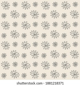 Bandana Print. Vector seamless pattern with paisley ornament. Silk neck scarf or kerchief. Floral vintage background. Asian textile. Tribal texture. Bohemian style. Indian motif.
