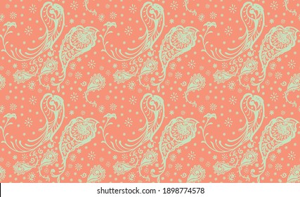 Impresión de Bandana. Patrón vectorial sin fisuras con adorno paisley. Escarcha o pañuelo en el cuello de seda. Fondo floral vintage. Textil asiático. Textura tribal. Estilo bohemio. Motif indio.