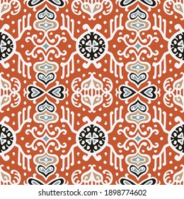 Impresión de Bandana. Patrón vectorial sin fisuras con adorno paisley. Escarcha o pañuelo en el cuello de seda. Fondo floral vintage. Textil asiático. Textura tribal. Estilo bohemio. Motif indio.
