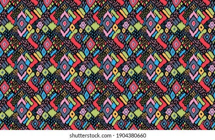 Impresión de Bandana. Patrón vectorial sin fisuras con adorno paisley. Escarcha o pañuelo en el cuello de seda. Fondo floral vintage. Textil asiático. Textura tribal. Estilo bohemio. Motif indio.
