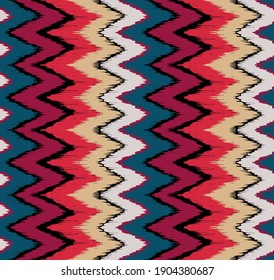 Bandana Print. Vector seamless pattern with paisley ornament. Silk neck scarf or kerchief. Floral vintage background. Asian textile. Tribal texture. Bohemian style. Indian motif.