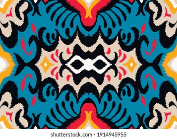 Bandana Print. Vector seamless pattern with paisley ornament. Silk neck scarf or kerchief. Floral vintage background. Asian textile. Tribal texture. Bohemian style. Indian motif.