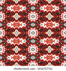 Bandana Print. Vektor nahtloses Muster mit Pisley-Ornament. Seidenhalsschal oder Taschentuch. Blauer Vintage-Hintergrund. asiatischer Textil. Stammesstruktur. Böhmischer Stil. Indisches Motiv.