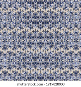 Bandana Print. Vektor nahtloses Muster mit Pisley-Ornament. Seidenhalsschal oder Taschentuch. Blauer Vintage-Hintergrund. asiatischer Textil. Stammesstruktur. Böhmischer Stil. Indisches Motiv.