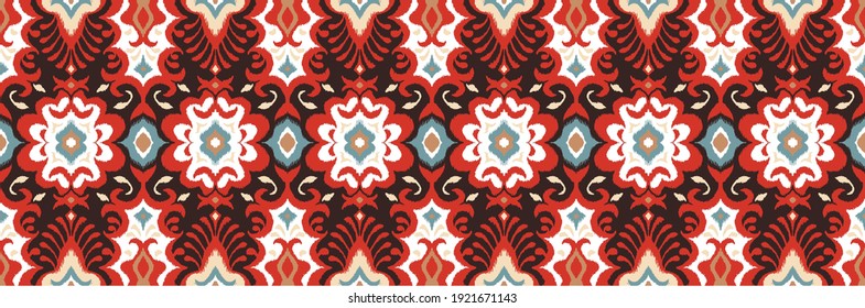 Bandana Print. Vektor nahtloses Muster mit Pisley-Ornament. Seidenhalsschal oder Taschentuch. Blauer Vintage-Hintergrund. asiatischer Textil. Stammesstruktur. Böhmischer Stil. Indisches Motiv.