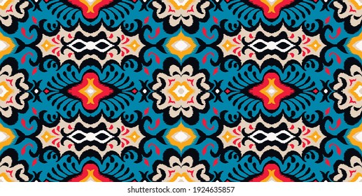 Impresión de Bandana. Patrón vectorial sin fisuras con adorno paisley. Escarcha o pañuelo en el cuello de seda. Fondo floral vintage. Textil asiático. Textura tribal. Estilo bohemio. Motif indio.