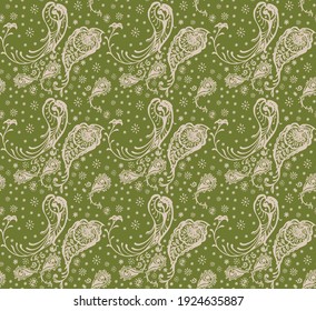 Impresión de Bandana. Patrón vectorial sin fisuras con adorno paisley. Escarcha o pañuelo en el cuello de seda. Fondo floral vintage. Textil asiático. Textura tribal. Estilo bohemio. Motif indio.