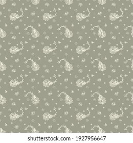 Impresión de Bandana. Patrón vectorial sin fisuras con adorno paisley. Escarcha o pañuelo en el cuello de seda. Fondo floral vintage. Textil asiático. Textura tribal. Estilo bohemio. Motif indio.