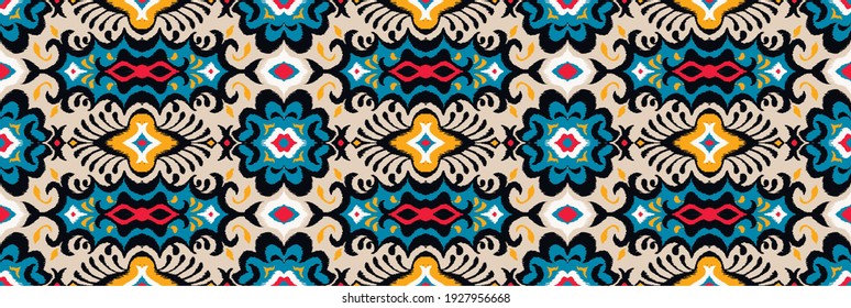 Impresión de Bandana. Patrón vectorial sin fisuras con adorno paisley. Escarcha o pañuelo en el cuello de seda. Fondo floral vintage. Textil asiático. Textura tribal. Estilo bohemio. Motif indio.