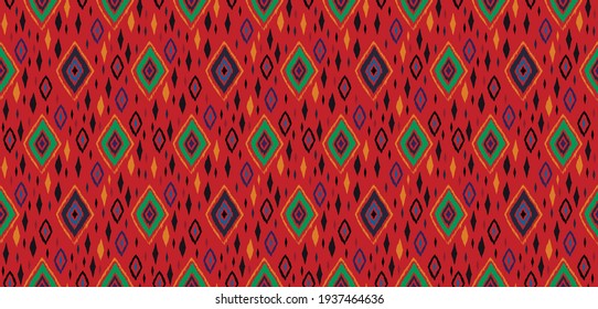 Bandana Print. Vector seamless pattern with paisley ornament. Silk neck scarf or kerchief. Floral vintage background. Asian textile. Tribal texture. Bohemian style. Indian motif.