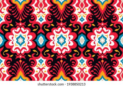 Bandana Print. Vektor nahtloses Muster mit Pisley-Ornament. Seidenhalsschal oder Taschentuch. Blauer Vintage-Hintergrund. asiatischer Textil. Stammesstruktur. Böhmischer Stil. Indisches Motiv.