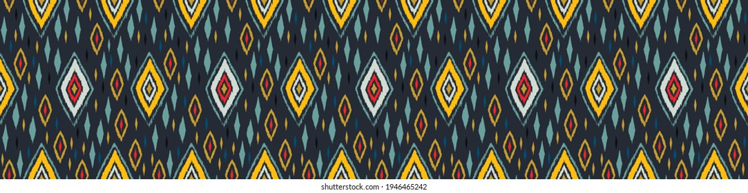 Bandana Print. Vector seamless pattern with paisley ornament. Silk neck scarf or kerchief. Floral vintage background. Asian textile. Tribal texture. Bohemian style. Indian motif.