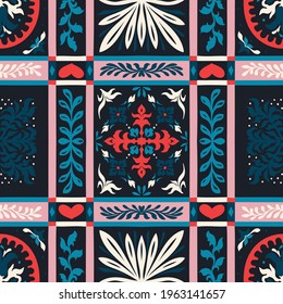 Impresión de Bandana. Patrón vectorial sin fisuras con adorno paisley. Escarcha o pañuelo en el cuello de seda. Fondo floral vintage. Textil asiático. Textura tribal. Estilo bohemio. Motif indio.