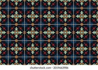 Impresión de Bandana. Patrón vectorial sin fisuras con adorno paisley. Escarcha o pañuelo en el cuello de seda. Fondo floral vintage. Textil asiático. Textura tribal. Estilo bohemio. Motif indio.